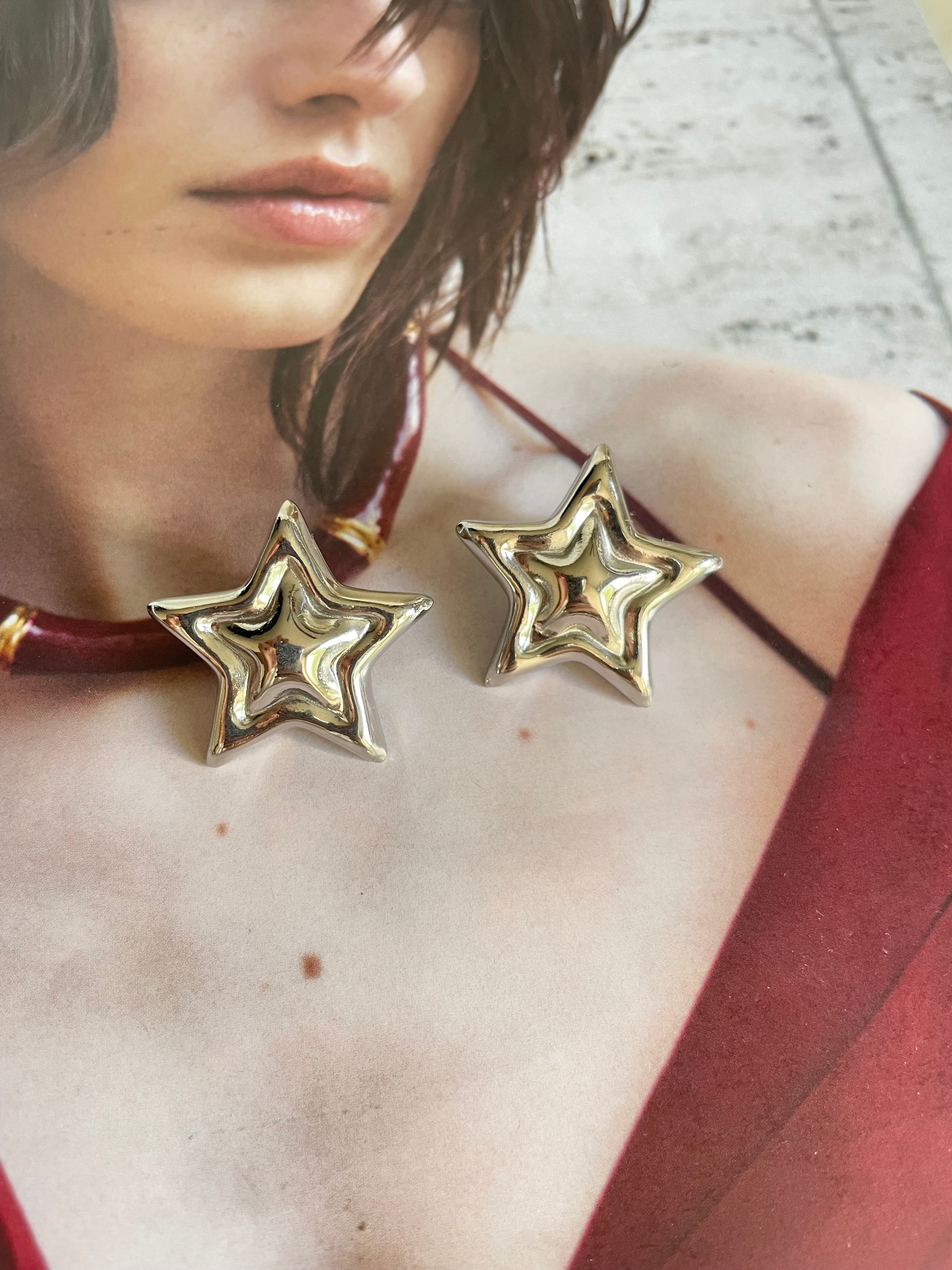 Aretes estrella plata