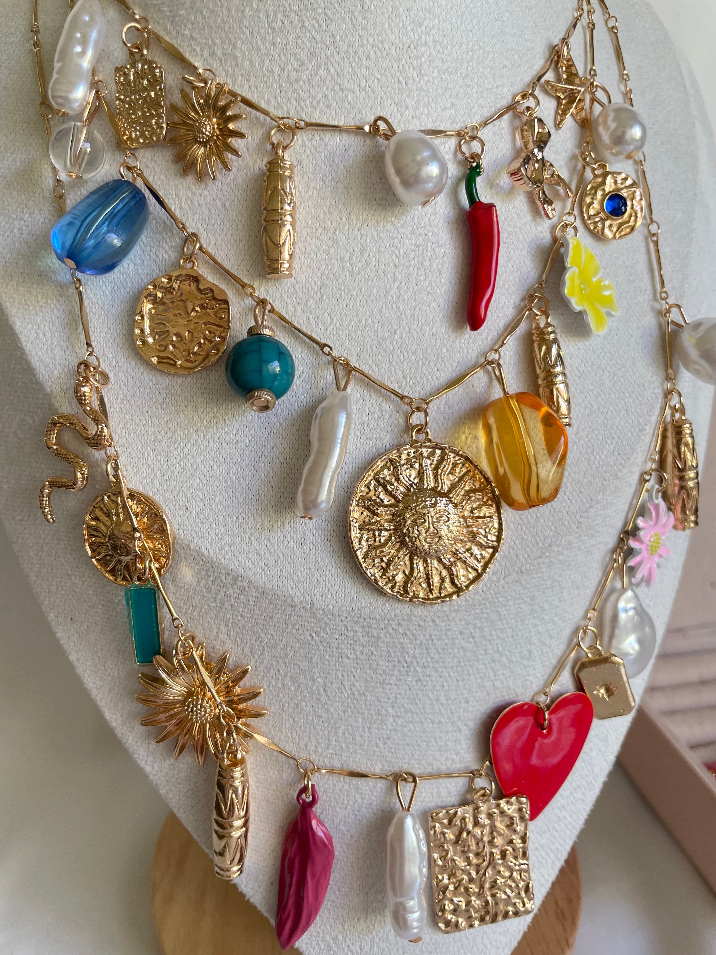 Layering mil charms
