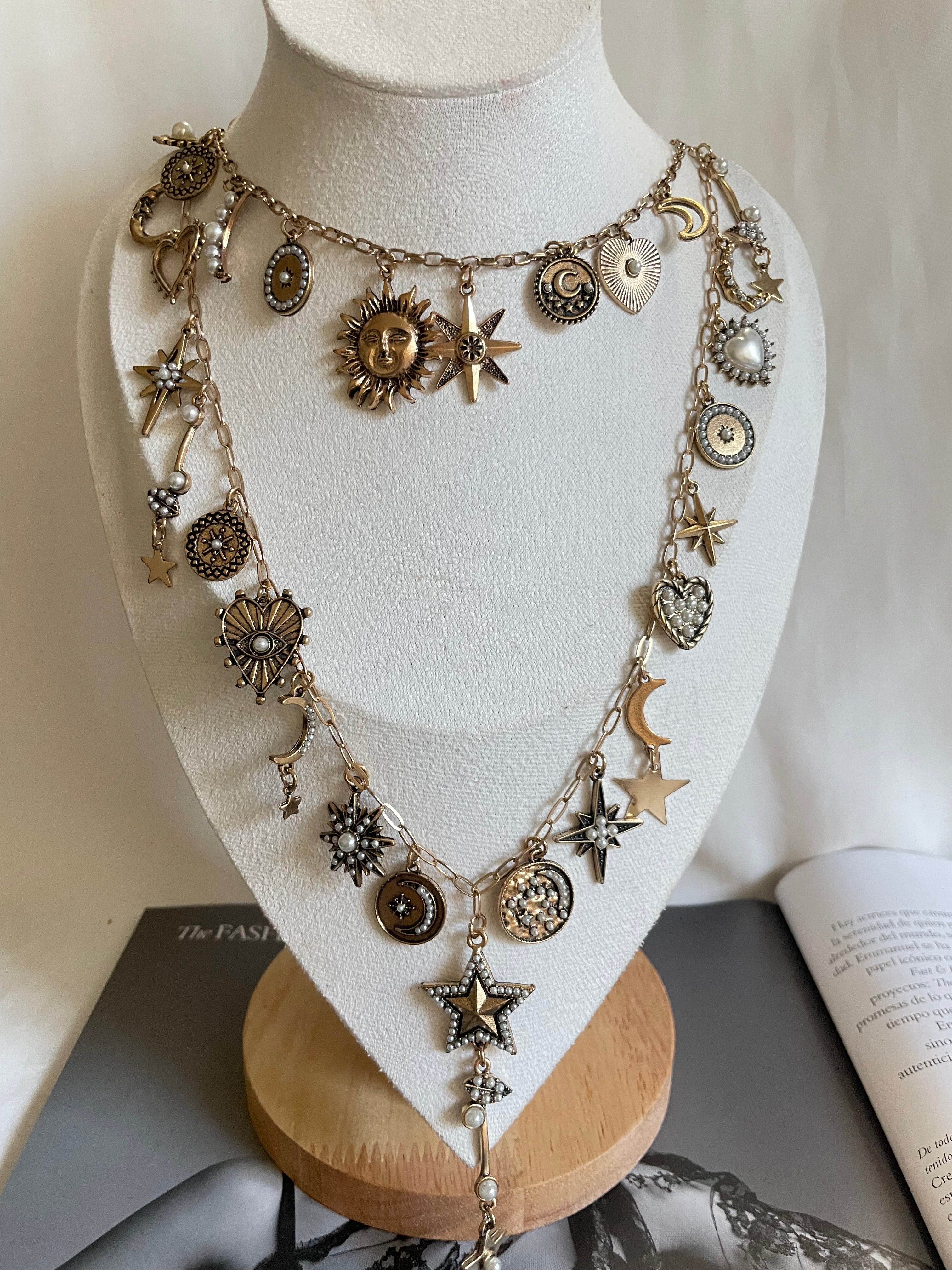 Layering vintage estrella y luna
