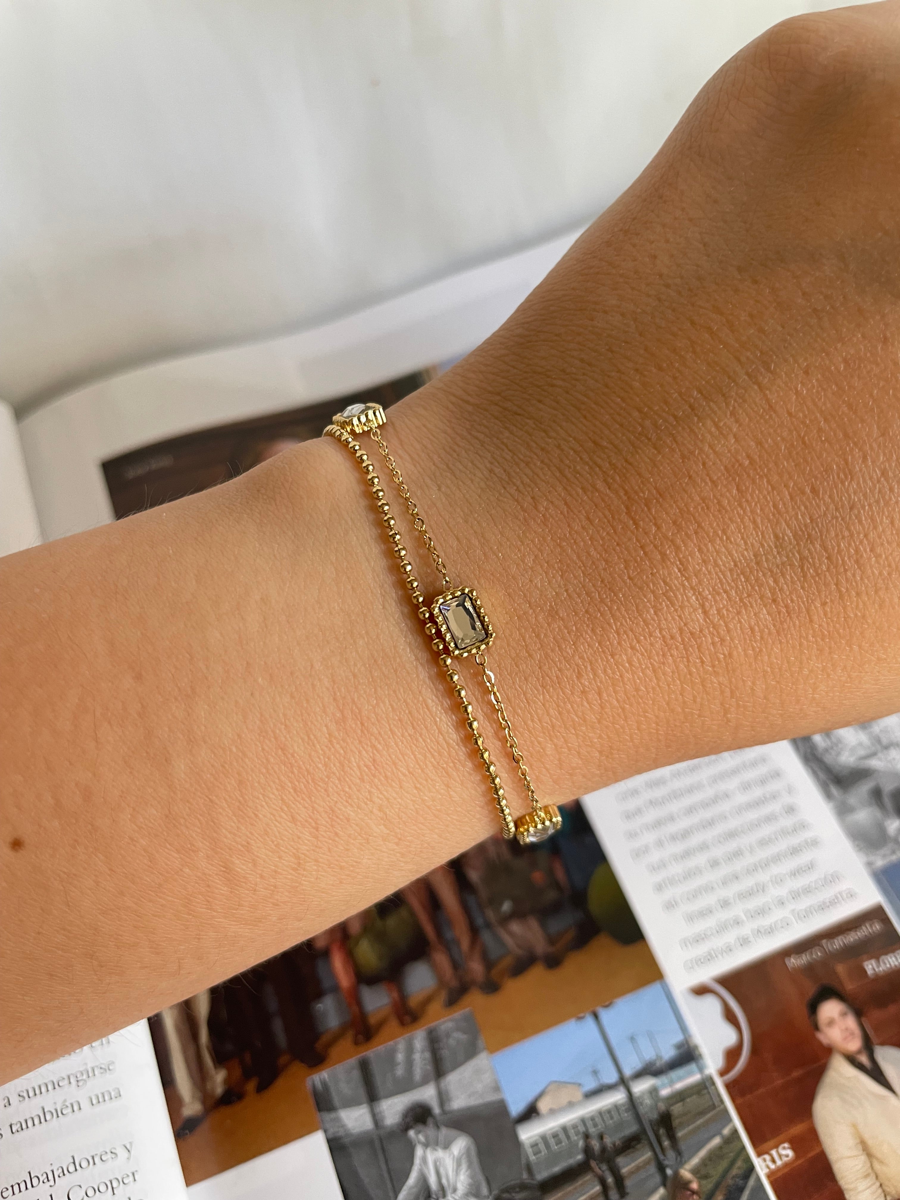 Pulsera doble cristal