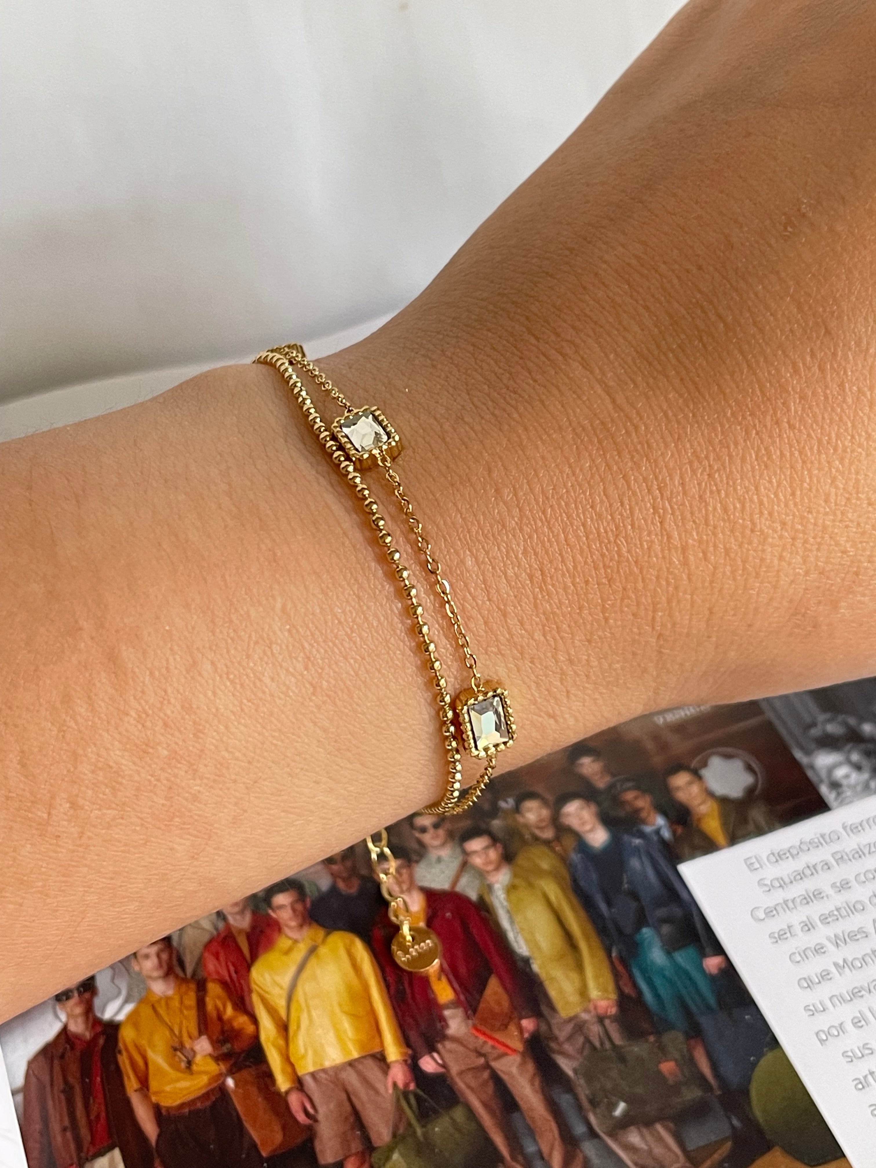 Pulsera doble cristal