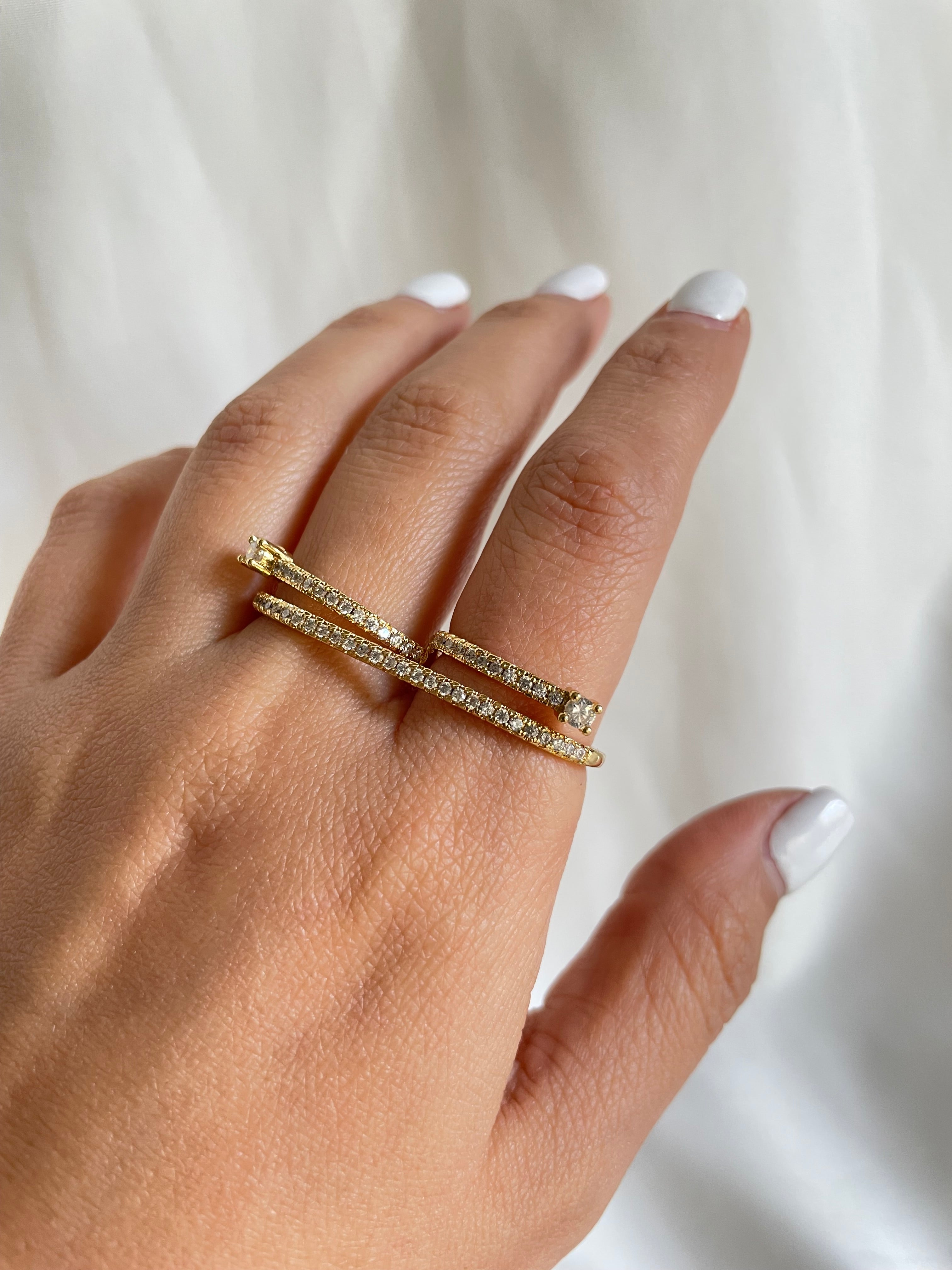 Anillo doble cristal