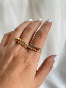 Anillo doble cristal