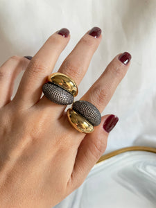 Anillo bicolor chunky