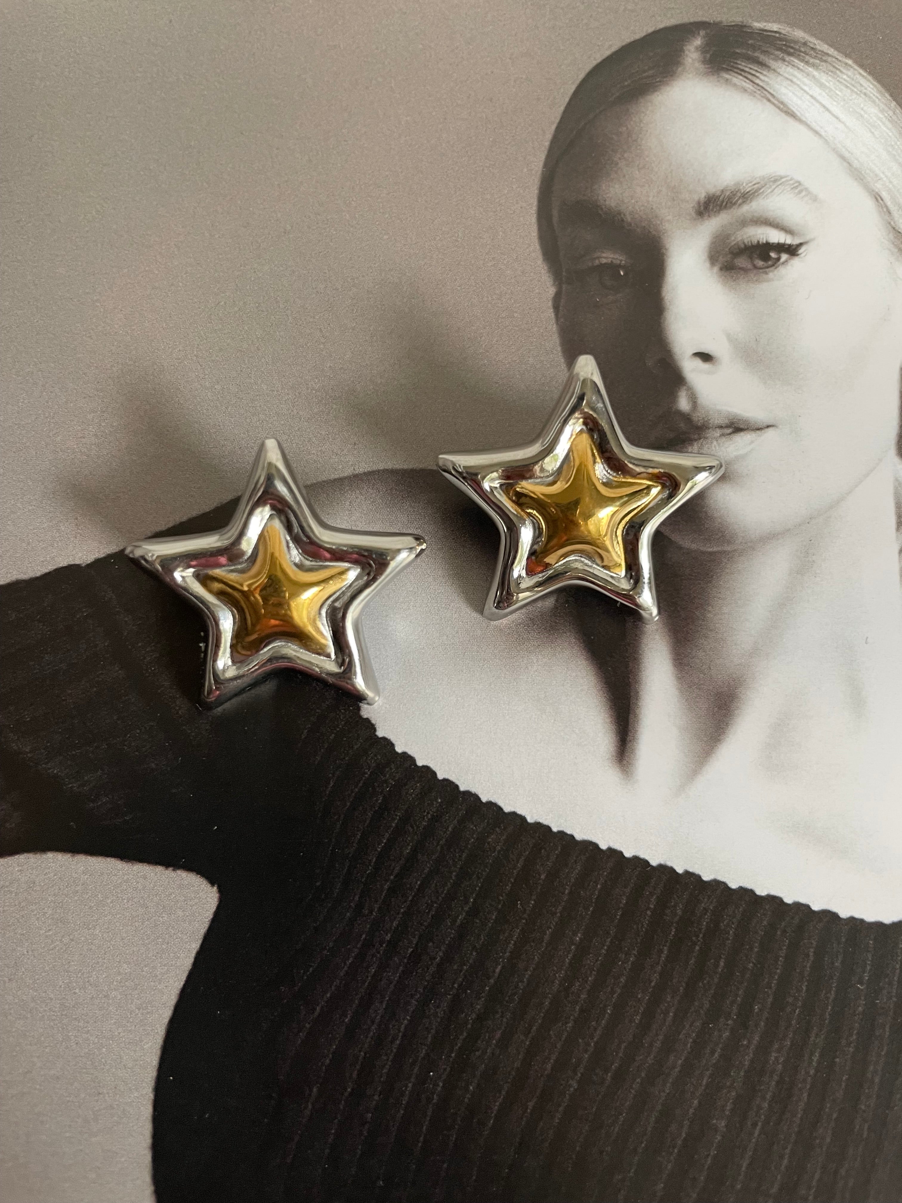 Aretes estrella combinado