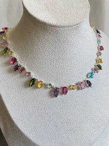 Cadena cristales plata
